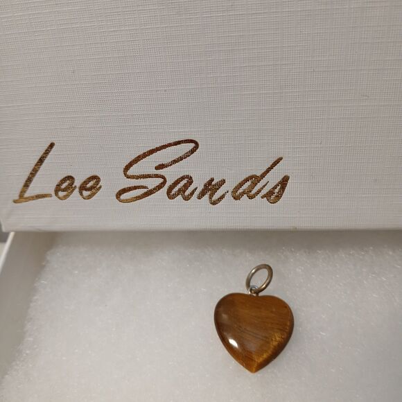 Lee Sands Jewelry - Lee Sands Women's Brown Tiger Eye Heart Pendant 1" NEW